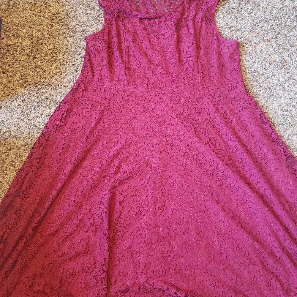Burgundy Lace Dress